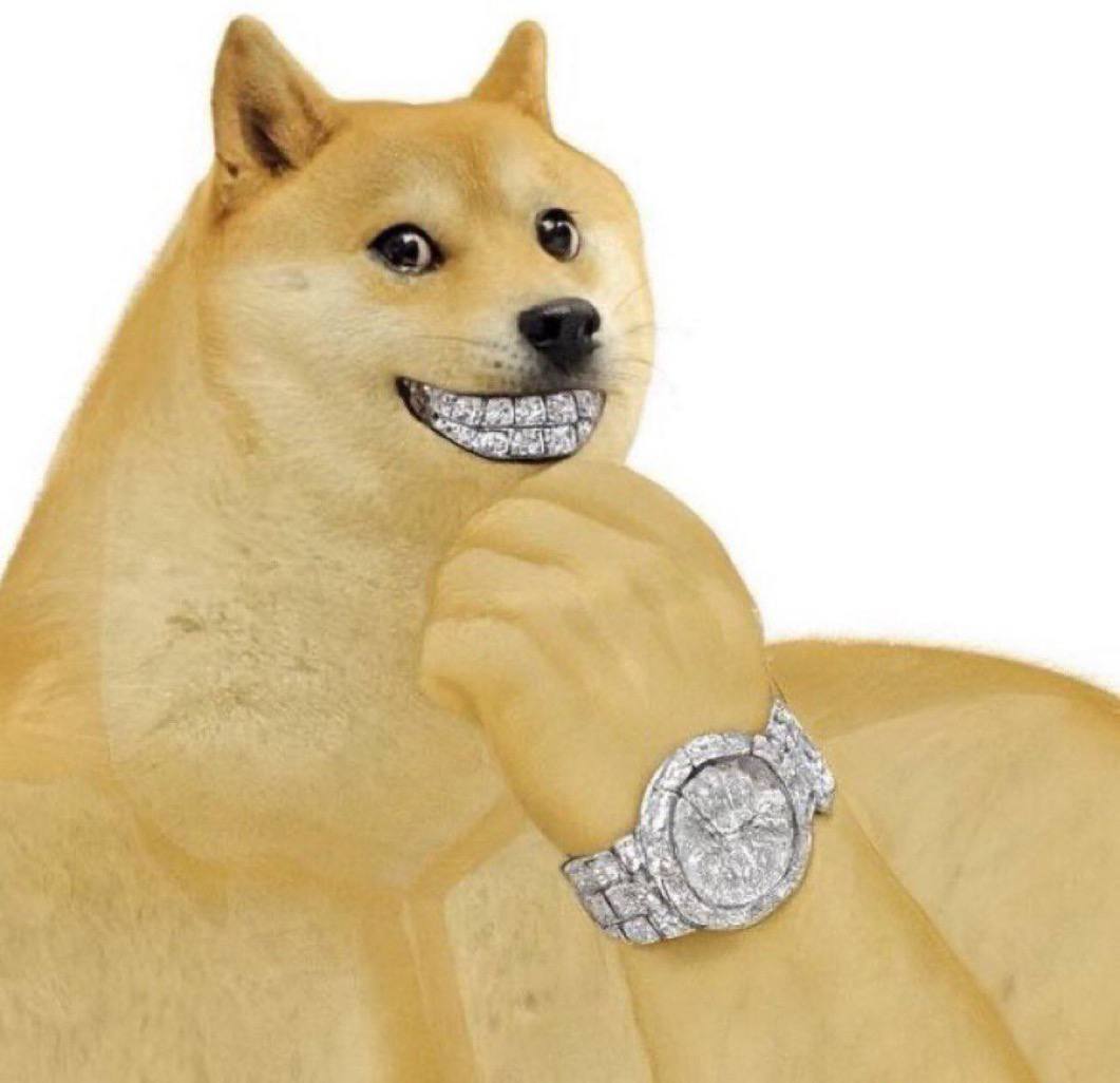 Close-up of Swogedoge smiling with a diamond watch